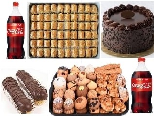 Süper Avantajlı Tatlı ve İçecek Kombini Pasta Baklava Ekler Kuru Pasta pasta